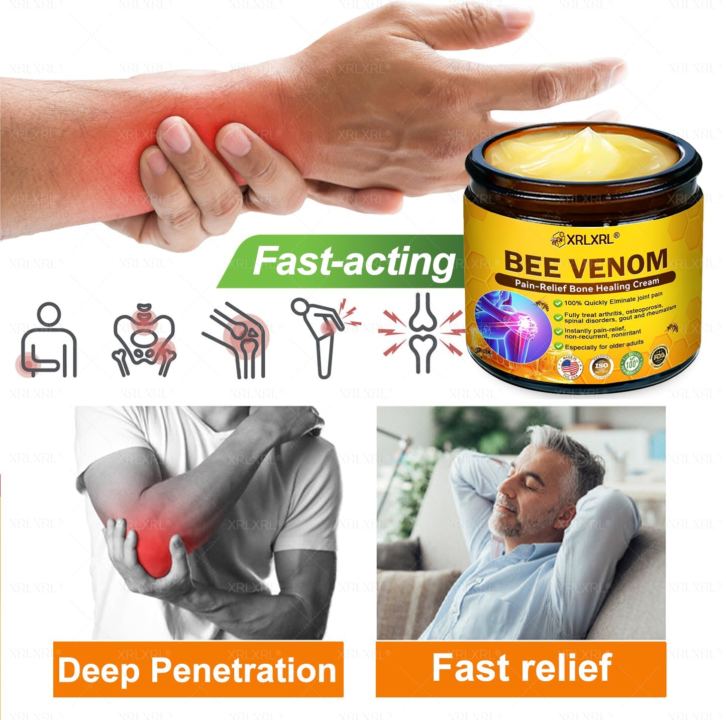 XRLXRL® Bee Venom Pain-Relief Bone Healing Cream 🌟(Specially for older adults)