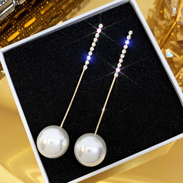 2025 New Korean Style Contracted Heart Pearl Earrings For Women Sweet Flower Zircon Geometric Stud Earring Girl Party Jewelry
