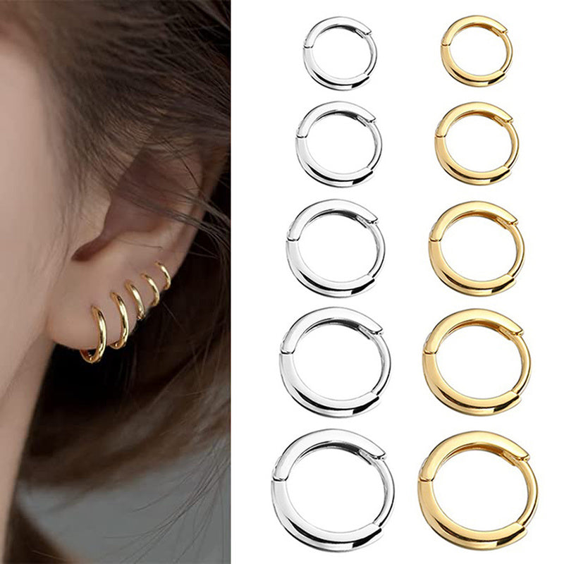 2025 New Simple Stainless Steel Gold Small Hoop Earrings for Women Men Cartilage Ear Piercing Jewelry Pendientes Hombre Mujer