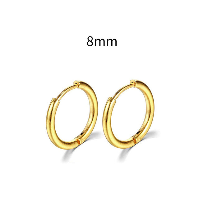 2025 New Simple Stainless Steel Gold Small Hoop Earrings for Women Men Cartilage Ear Piercing Jewelry Pendientes Hombre Mujer