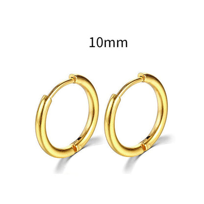2025 New Simple Stainless Steel Gold Small Hoop Earrings for Women Men Cartilage Ear Piercing Jewelry Pendientes Hombre Mujer