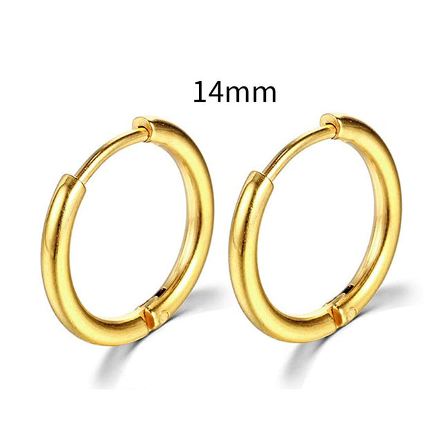 2025 New Simple Stainless Steel Gold Small Hoop Earrings for Women Men Cartilage Ear Piercing Jewelry Pendientes Hombre Mujer