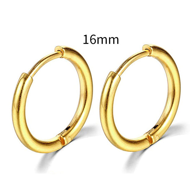 2025 New Simple Stainless Steel Gold Small Hoop Earrings for Women Men Cartilage Ear Piercing Jewelry Pendientes Hombre Mujer