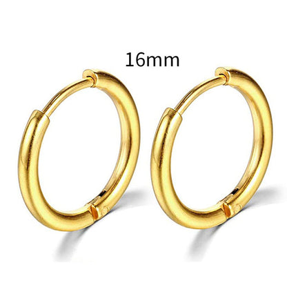 2025 New Simple Stainless Steel Gold Small Hoop Earrings for Women Men Cartilage Ear Piercing Jewelry Pendientes Hombre Mujer